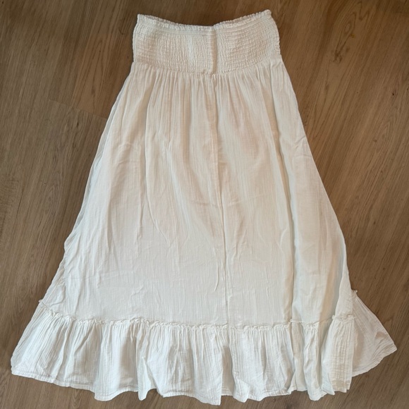 Quince 100% Organic Cotton Gauze Smocked Maxi Skirt White Sz S NEW - Picture 3 of 5
